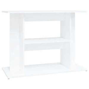 vidaXL Поставка за аквариум, бяла, 80x35x60 см, инженерно дърво