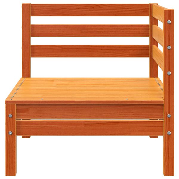 vidaXL Градински ъглов диван, восъчнокафяв, бор масив