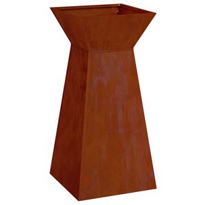 vidaXL Саксия с колона Ръждясало 35 x 35 x 73 см Кортенова стомана
