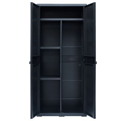 vidaXL Градински шкаф за съхранение, XL, 78x46x175 см, пластмаса
