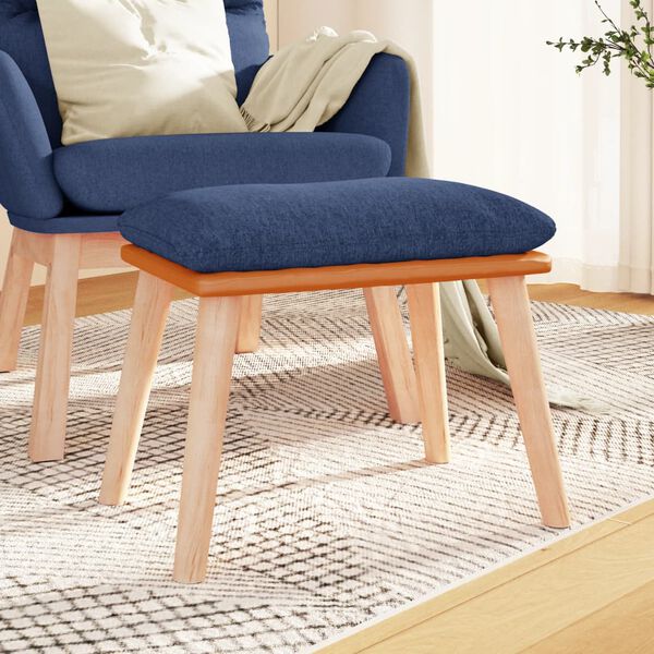 vidaXL Табуретка, синя, 45x29,5x35 см, текстил и изкуствена кожа