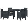 vidaXL Комплект за хранене в градината 5 бр. Антрацит Полипропилен