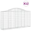 vidaXL Габионни кошници арка 12 бр 200x30x100/120см поцинковано желязо