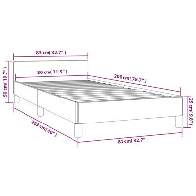 vidaXL Рамка за легло с табла, кафява, 80x200 см, изкуствена кожа