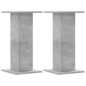 vidaXL Стойки за тонколони 2бр бетонно сиви 30x30x60см инженерно дърво