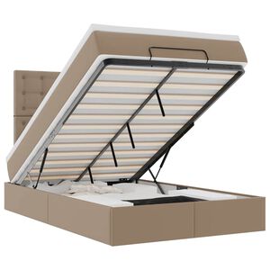 vidaXL Османска легло с матрак&LED капучино 120x190 см изкуствена кожа