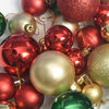 vidaXL Коледни топки от 111 части червени/зелени/златисти полистирен