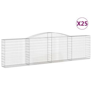 vidaXL Габионни кошници арка 25 бр 400x30x100/120см поцинковано желязо