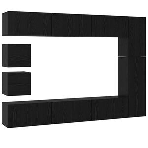 vidaXL Комплект ТВ шкаф 10 бр. 30,5 x 30 x 90 см Черния дъб