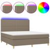 vidaXL Боксспринг легло с матрак и LED, таупе, 180x200 см, плат