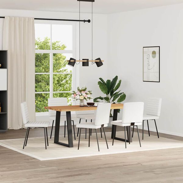vidaXL Трапезни столове, 6 бр, бели, изкуствена кожа