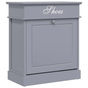 vidaXL Шкаф за обувки, сив, 50x28x58 см, дърво от пауловния