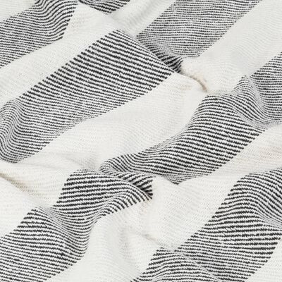 vidaXL Декоративно одеяло, памук, ивици, 220x250 см, антрацит