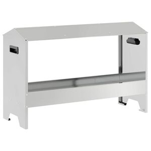 vidaXL Хранилка за пилета Сребрист 81 x 32 x 53,5 см