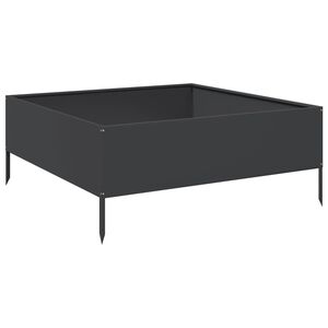 vidaXL Градинско повдигнато легло, черно, 100x100x25 см, стомана