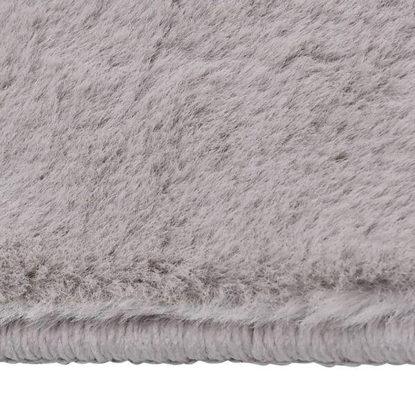 vidaXL Килим, изкуствена заешка козина, 200x300 см, сив