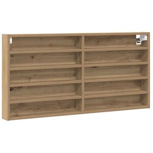 vidaXL Витрина Монтиране на стена Дъб 100 x 8,5 x 50 cm