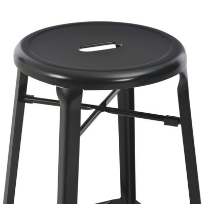 vidaXL Бар столове, 2 бр, черни, стомана