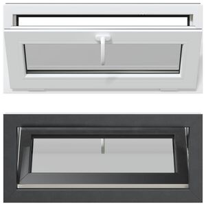 vidaXL Прозорец за мазе RISOR 90 x 40 cm PVC и стъкло Антрацит