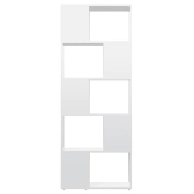 vidaXL Библиотека/разделител за стая, бял гланц, 60x24x155 см