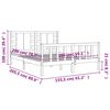 vidaXL Рамка за легло с табла бяла King Size масивно дърво