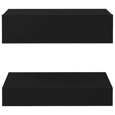 vidaXL Нощно шкафче, черно, 60x35 см, ПДЧ