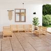 vidaXL Градински лаундж комплект, 7 части, борово дърво масив