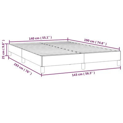 vidaXL Рамка за легло, тъмносиня, 140x190 см, кадифе