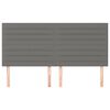 vidaXL Табла за легло, тъмносива, 200x5x118/128 см, плат