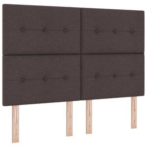 vidaXL LED кутия за пружини с легло Тъмен кафяв 140 x 200 cm текстил