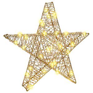 vidaXL 3D звезда 50 LED светодиода Топло бяло 55 x 52.5 x 9 см PET