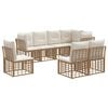 vidaXL Комплект дивани за открито 8 pcs Натурално Полиестер