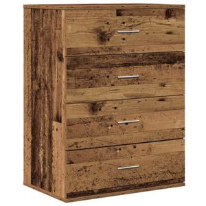 vidaXL Служебен шкаф Старо дърво 60 x 39 x 80 см Инженерно дърво