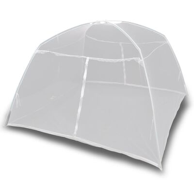 vidaXL Палатка за къмпинг, 200x180x150 см, фибростъкло, бяла