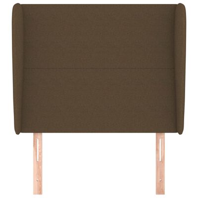 vidaXL Горна табла за легло с уши, тъмнокафява, 103x23x118/128см, плат