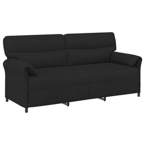 vidaXL 3-местен диван Черно 198 x 83 x 95 см Текстил