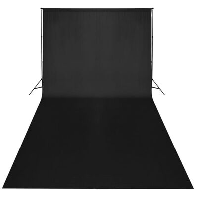 vidaXL Фотографски фон, памук, черен, 600х300 см