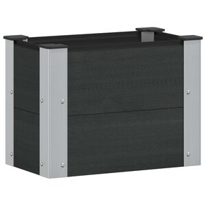 vidaXL Градинска повдигната леха Черно 50 x 30 x 36 см WPC и алуминий