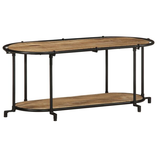 vidaXL ТВ шкаф, 100x42x40 см, грубо мангово дърво масив