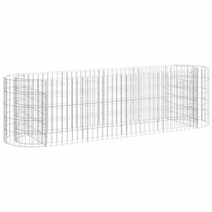 vidaXL Габион повдигната леха, поцинковано желязо, 190x50x50 cм