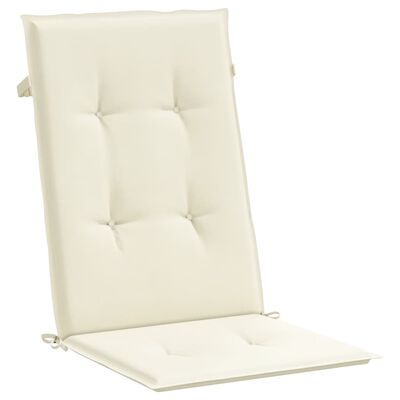 vidaXL Възглавници за стол с облегалка 2 бр кремави 120x50x3 см плат