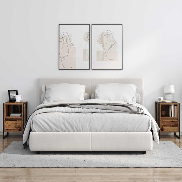 vidaXL Нощно шкафче Старо дърво 39,5 x 30 x 50 см Инженерно дърво