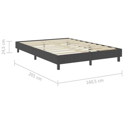 vidaXL Рамка за боккспринг легло, тъмносива, текстил, 160x200 см