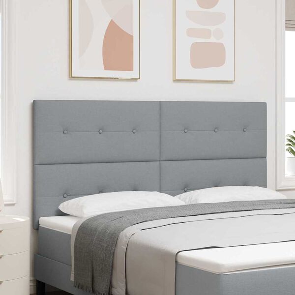 vidaXL LED глава С LED лентисти светлини Светлосиво 180 cm Полиестер