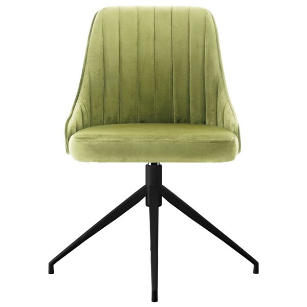 vidaXL Трапезни столове, 6 бр, светлозелени, кадифе