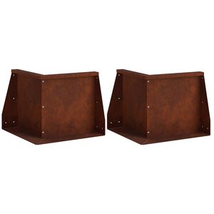 vidaXL Задържащи стени 2 бр. 50 x 50 x 30 см Кортенова стомана
