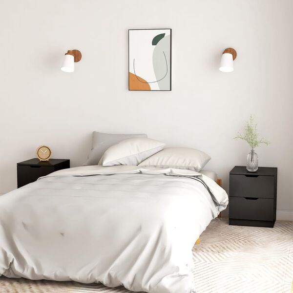 vidaXL Нощни шкафчета 2 бр черни 40x40x50 см инженерно дърво