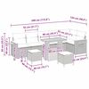 vidaXL Градински Софа Комплект с възглавница 9 pcs Черен и кремав