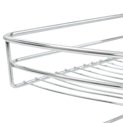 vidaXL 2-етажна кошница за кухня, сребриста, 180 градуса, 85x44x80 см
