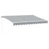 vidaXL Ръчно прибираща се тента с LED, антрацит и бял, 350x250 см